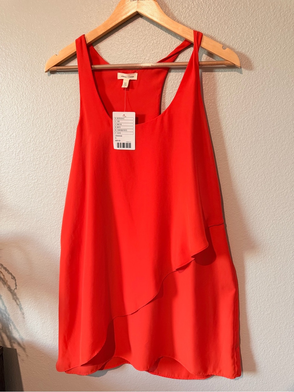 silence + noise Red Asymmetrical Layered Sleeveless Dress